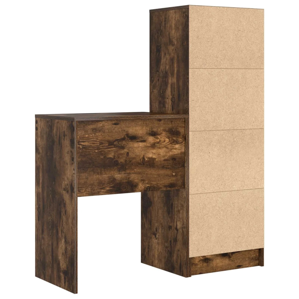 Scrivania con cassetto con lo scaffale 2 pcs Rovere fumé 3337301