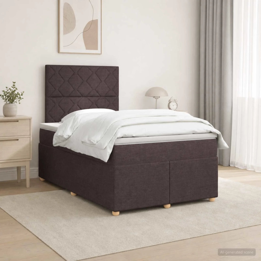 Letto box spring con materasso Marrone Scuro 120 x 200 cm 3455332