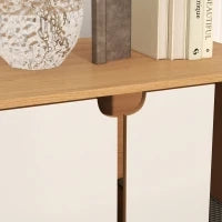Mobile per lettiera maisonette per gatti su piedi, 2 in 1 porte stile scandinavo 80 x 48 x 48 cm naturale e bianco