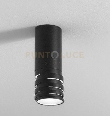 EMILY P - FARETTO NERO 1 LUCE ATTACCO GU10 METALLO E ACRILICO LAMPADINA NON INCLUSA