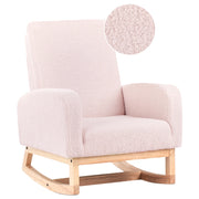 Sedia a dondolo per bambini Boucle in legno per bambini rosa pastello cameretta
