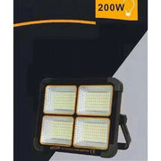 Trade Shop - Faro Proiettore Ricaricabile Pannello Solare 200 W Usb Power Bank Ip65 S18b-200w -