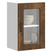 Pensile da Cucina con Porta in Vetro-Mobile Cucina da Parete Kalmar Rovere Fumo 504046