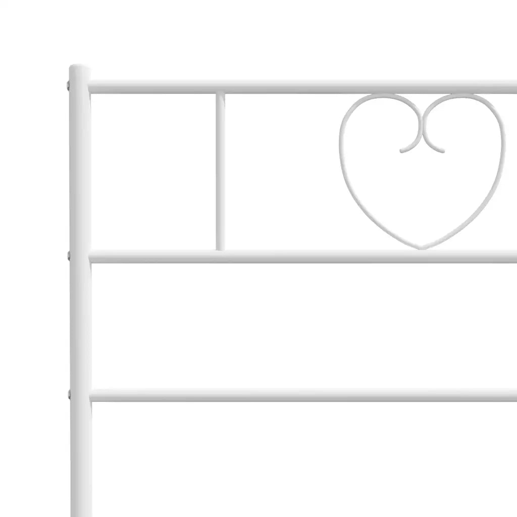 Giroletto con Testiera e Pediera Metallo Bianco 100x190 cm 355524