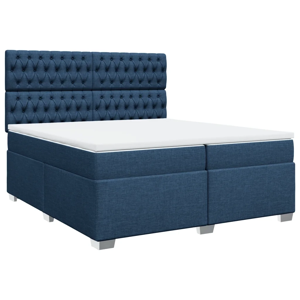 Giroletto a Molle con Materasso Blu 200x200 cm in Tessuto 3290608