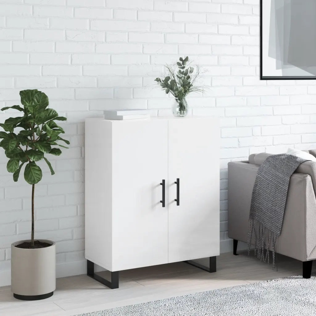 Credenza-Buffet-Armadio da cucina 69,5x34x90 cm in Legno Multistrato Bianco Lucido 804231