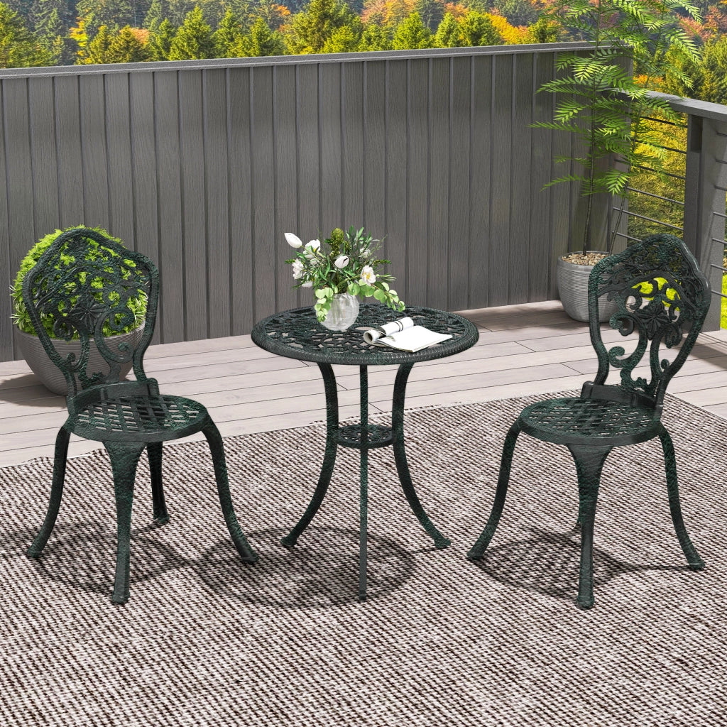 Set Bistrot Giardino 3 Pezzi ¨C Zephmum ¨C Aluminium Fer Forg¨¦ Grigio