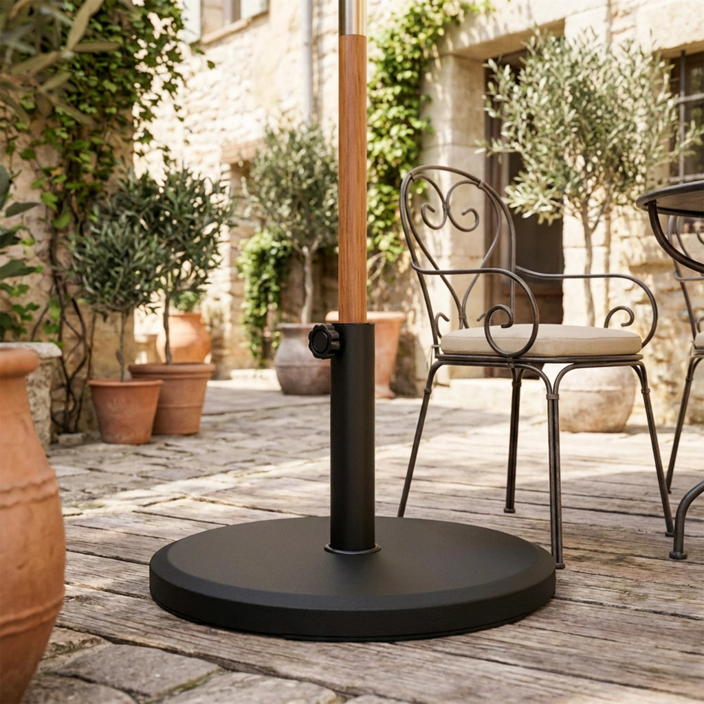 Base per Ombrellone in Cemento da 13kg ¨C Zephmum ¨C Nero, 34/38/48mm
