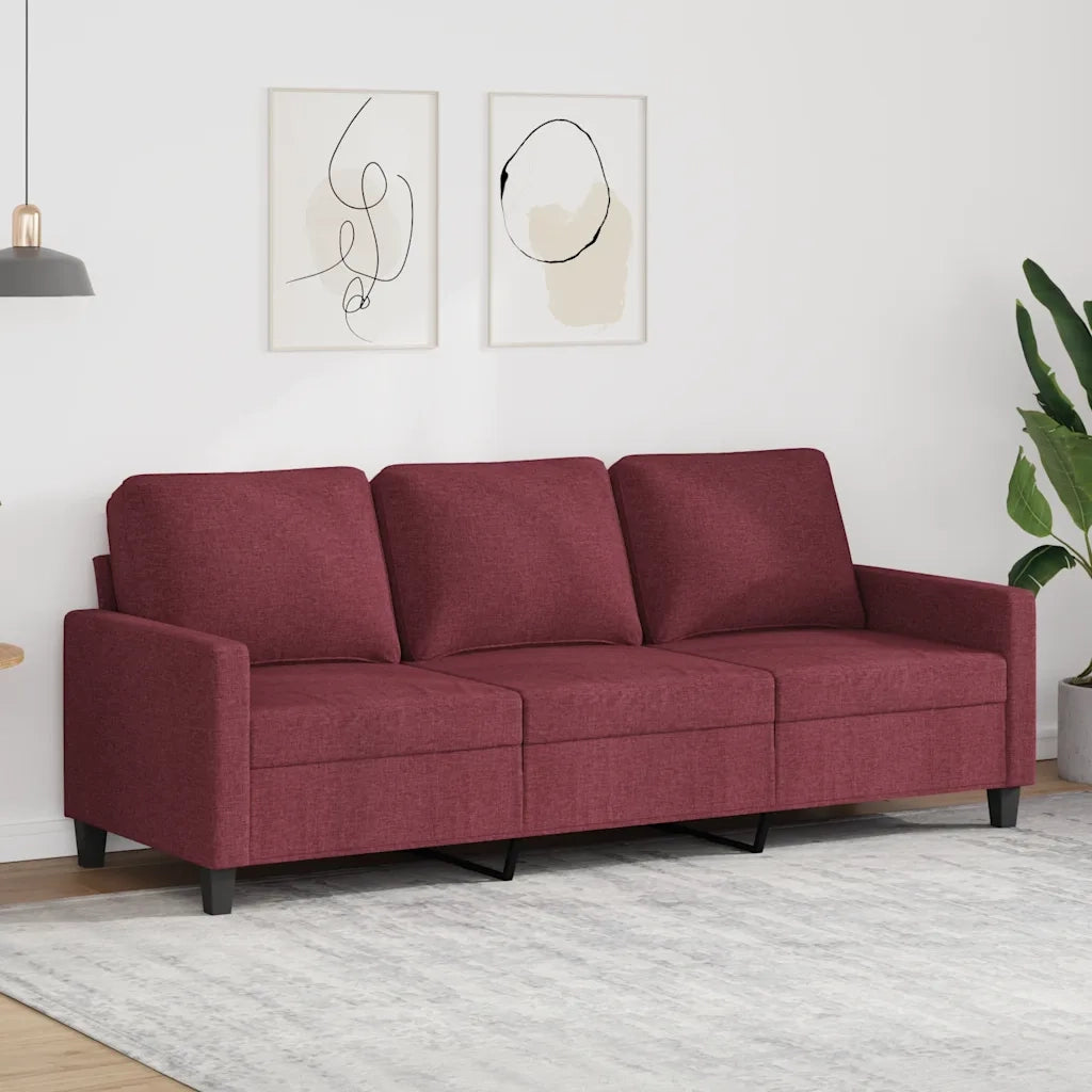 Divano a 3 Posti Rosso Vino 180 cm in Tessutocod mxl 130663