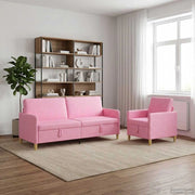Set di Divani con Storage 2 pz Rosa Poliestere 3429244