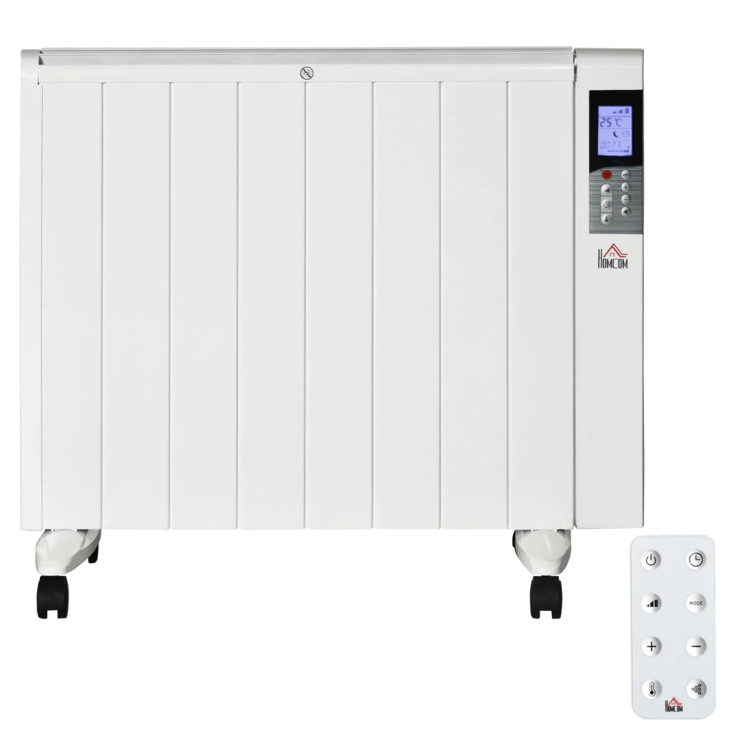 Stufetta Elettrica da 1000/2000W con Timer e Impostazioni di Calore per Stanze max 15 m2, 75x31x66.5 cm, Bianco