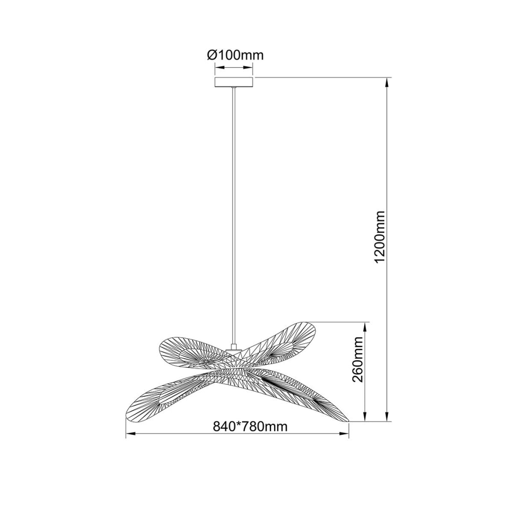 Lampada a sospensione rattan naturale Raya E27 Light Prestige