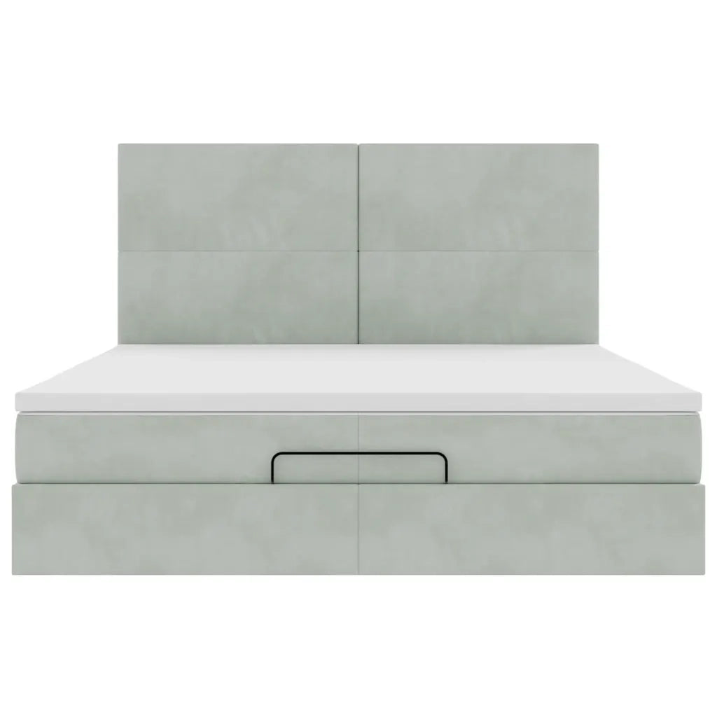 Struttura Letto Pouf con Materassi 200x200 cm Velluto