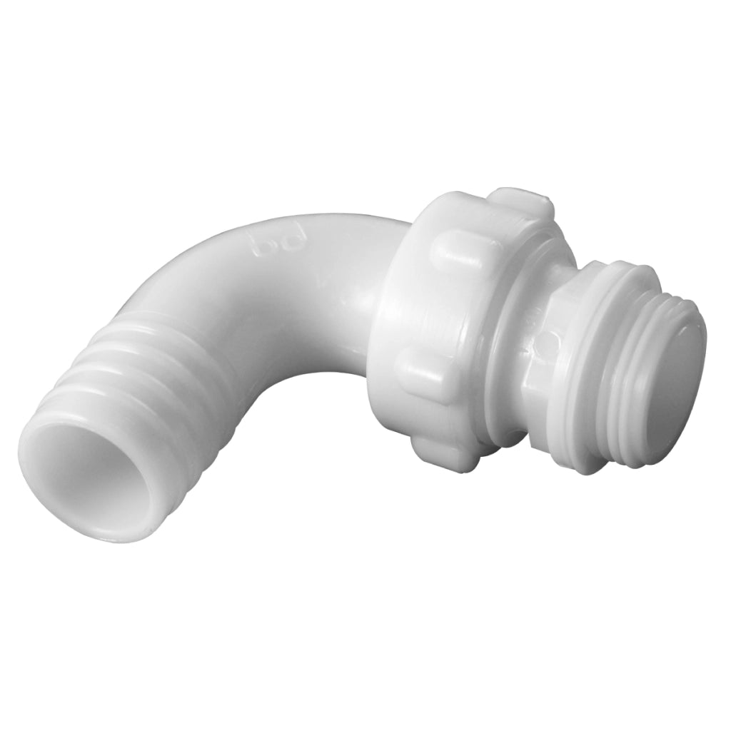 RACCORDO PORTAGOMMA FEMMINA TRE PEZZI CURVO A 90  ° CON ACCOPPIAMENTO CONICO PER TUBI FLESSIBILI - 1X30 H.102  - BUC