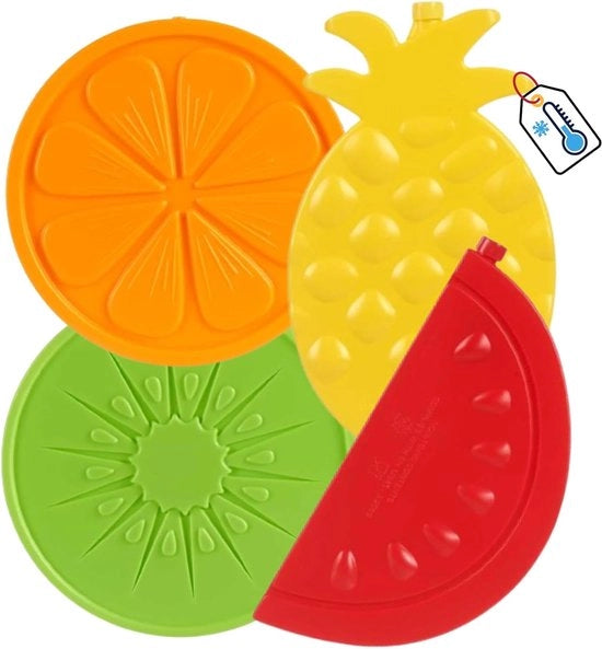 Set di 4 accumulatori a forma di frutta - ideali per contenitori refrigeranti - regalo originale