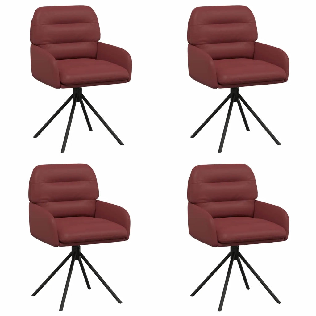 Sedie da pranzo girevoli 4 pz Similpelle Rosso Vino 3428260