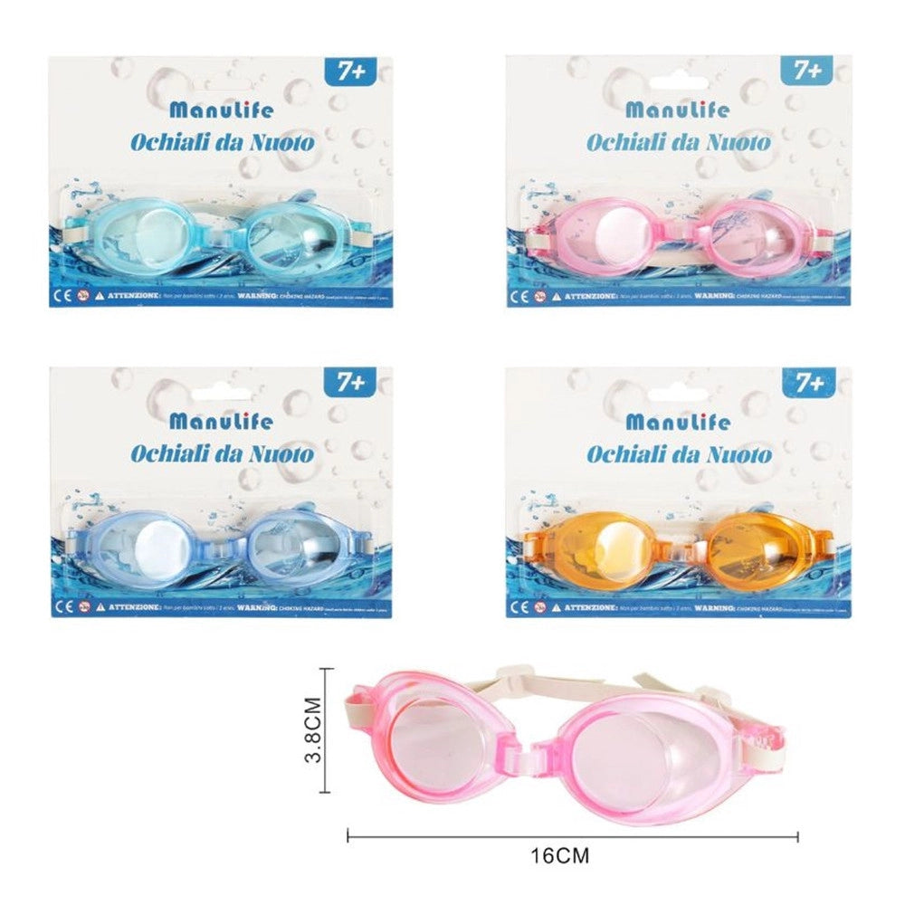 Trade Shop - Occhialini Da Nuoto Piscina In Silicone Impermeabile Antiappannamento 4 Colori 605420 -