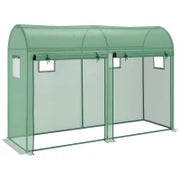 Serra Tunnel da Giardino per Piante e Orto, Serra da Balcone con 2 Porte Avvolgibili e 4 Finestre, Copertura in PE Struttura in Acciaio, 3x1x2m