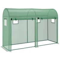Serra Tunnel da Giardino per Piante e Orto, Serra da Balcone con 2 Porte Avvolgibili e 4 Finestre, Copertura in PE Struttura in Acciaio, 3x1x2m