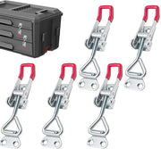 Slittura per cassetti 5 pezzi - Cerniera adattabile - Fermo cerniera a ginocchiere in metallo - Forza di chiusura 100 kg - Adatto per armadi/scatole - Realizzato in acciaio inossidabile zincato - Cerniera per valigie