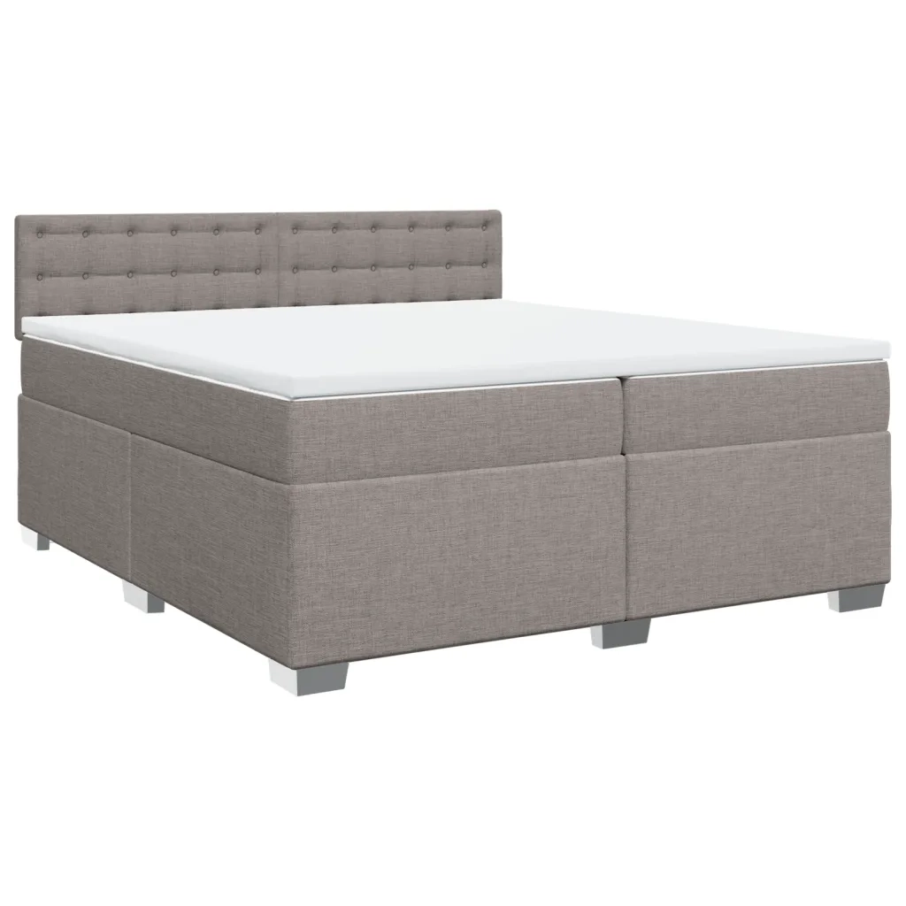 Giroletto a Molle con Materasso Tortora 200x200 cm in Tessuto 3286013