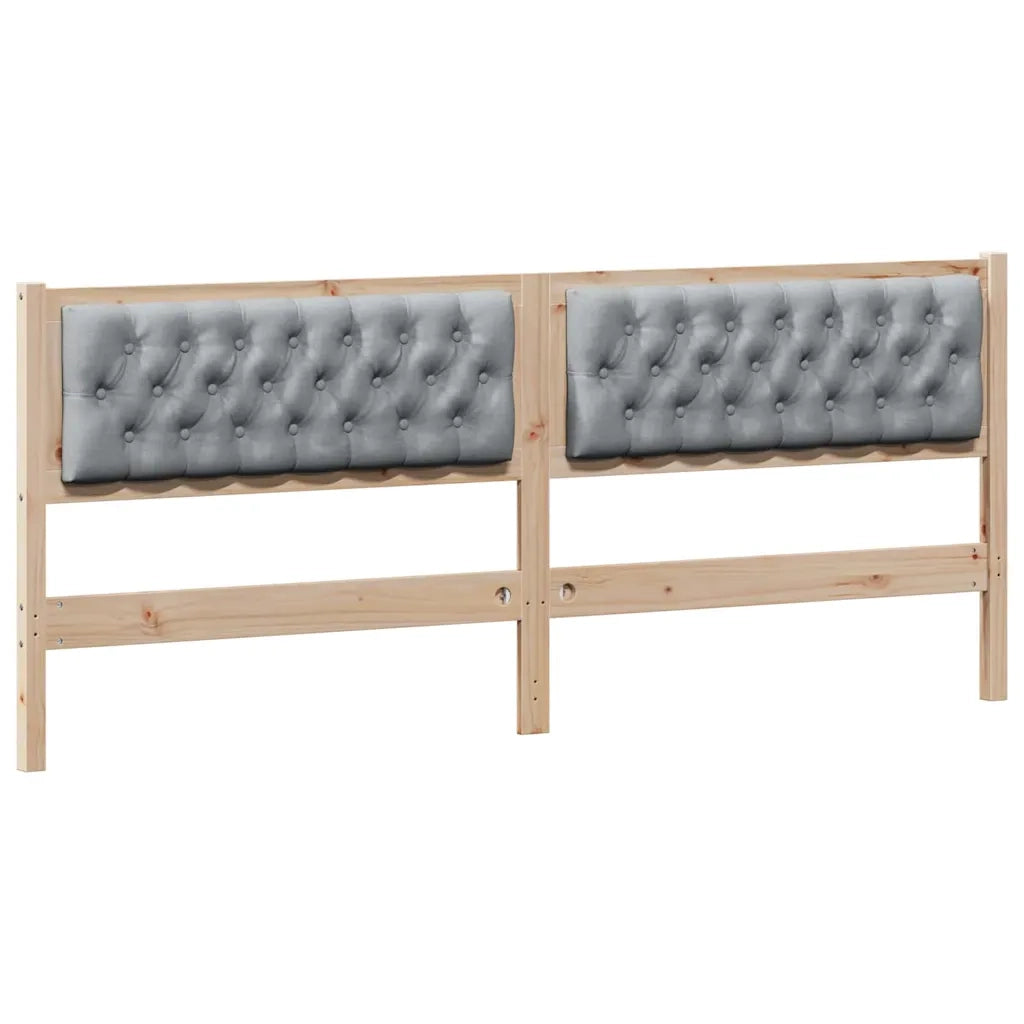 Testiera-Testata-Testiera Decorativa Marrone e grigio chiaro 200 cm Legno di pino massello