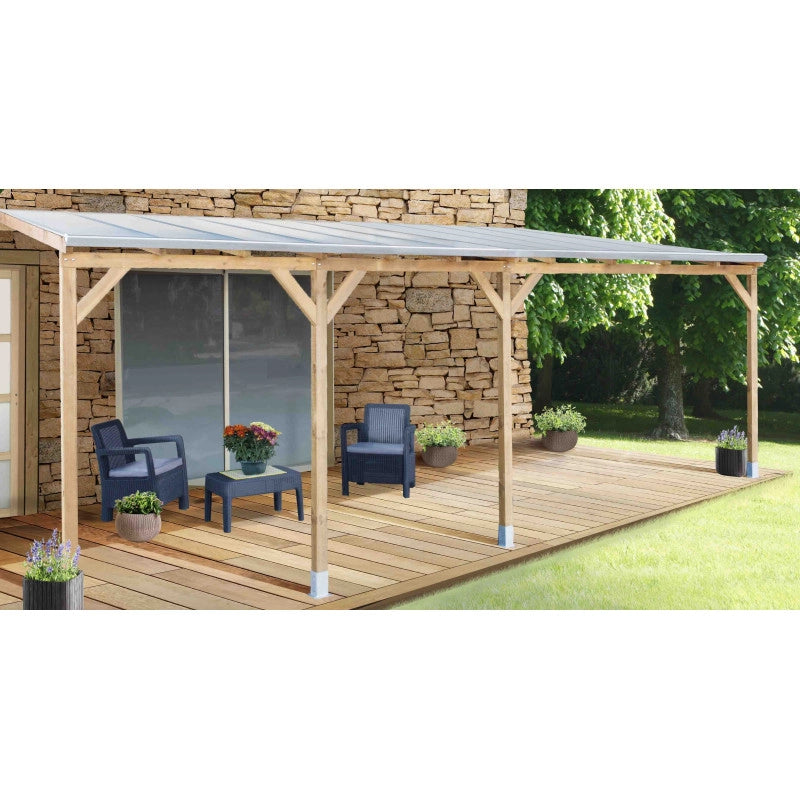 Tetto Couv'Terrasse in legno 3x6,8m - con tetto