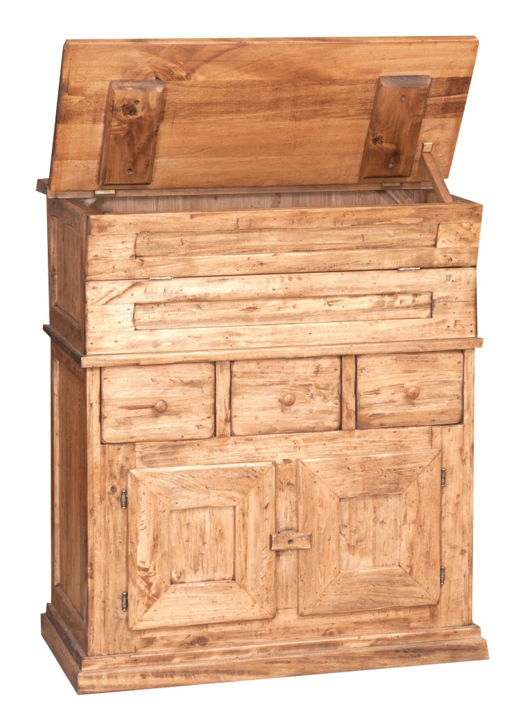 Biscottini Madia in legno massello di tiglio finitura naturale L81xPR45xH92 cm. Made in Italy