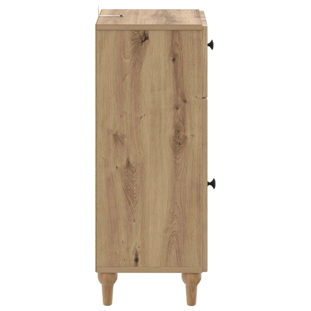 Mobiletto da Bagno ALKMAAR Rovere Artigianale 30 x 31 x 80 cm 896174