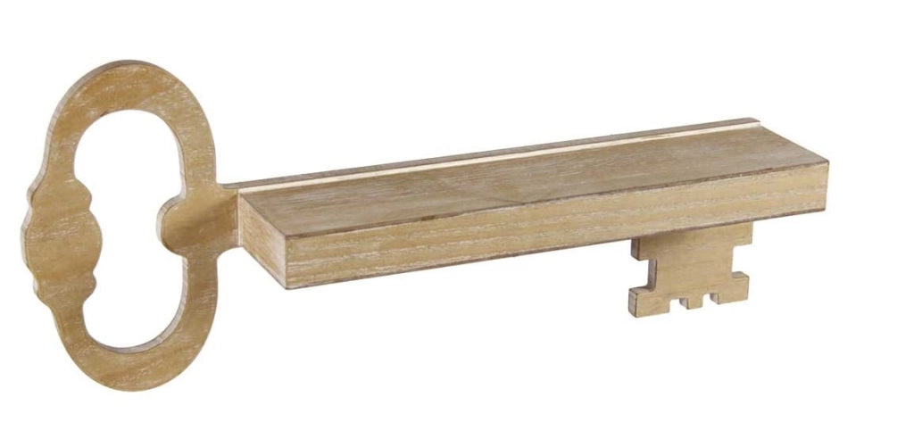 MENSOLA DA PARETE A CHIAVE 56X10X23CM IN LEGNO NATURALE