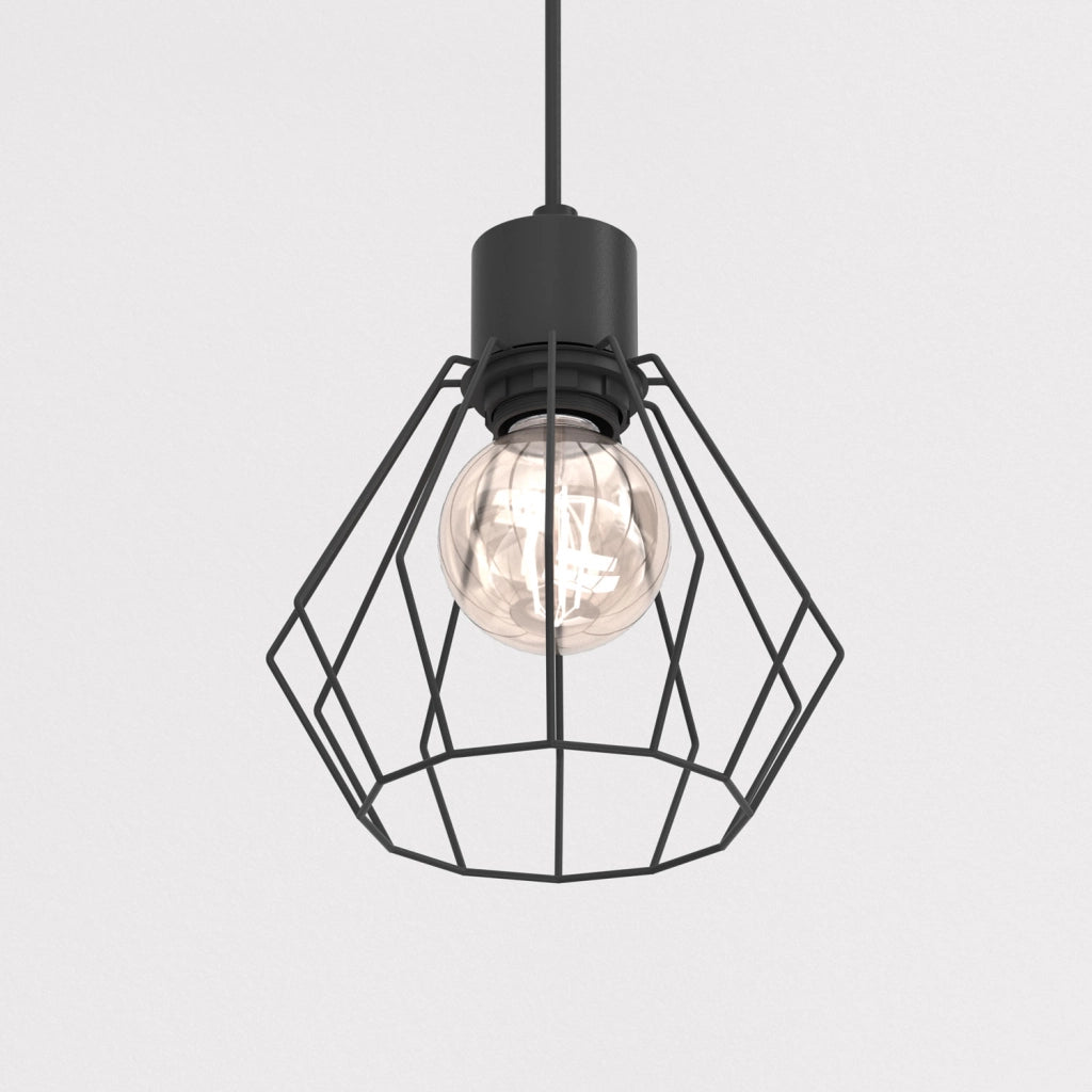 Lampada sospesa industriale Parkla 1 luce nera E27 Luminex