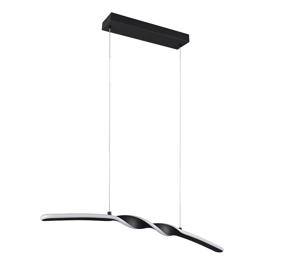 Lampada a sospensione LED, metallo, nero, L 80 cm, Ginko