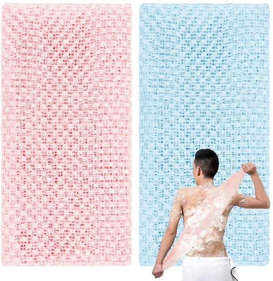 Kit di pulizia corpo con spugne esfolianti giapponesi - 2 pezzi - Asciugamano per doccia - Asciugamano per la pelle - Kit di pulizia corpo
