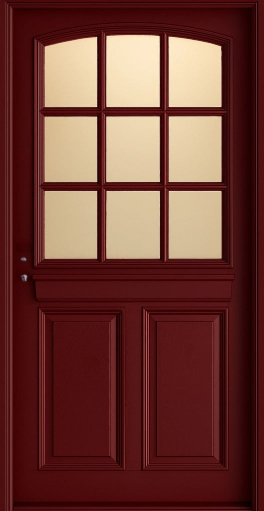 Porta d'ingresso in legno vitreo, Alize RAL 3004, H,215xl,90 p, destra Dimensioni Tabella senza maniglia