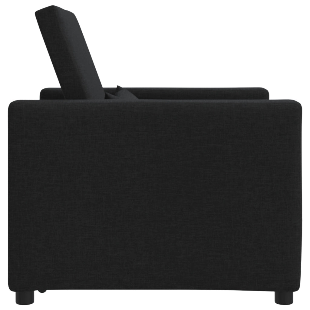 Divano letto singolo 3 in 1 Convertibile in tessuto nero