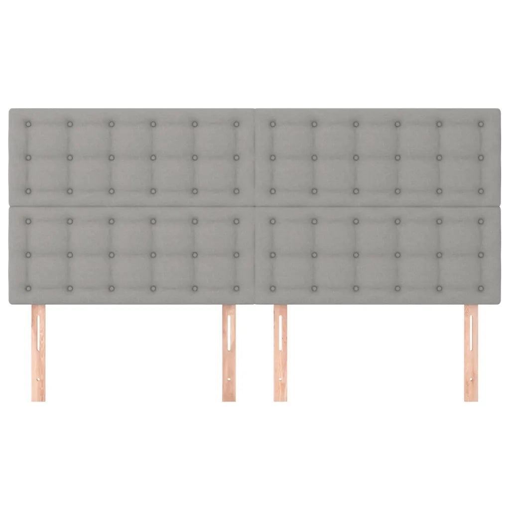 Testiera | Testata Grigio Chiaro 160x5x118/128 cm Tessuto