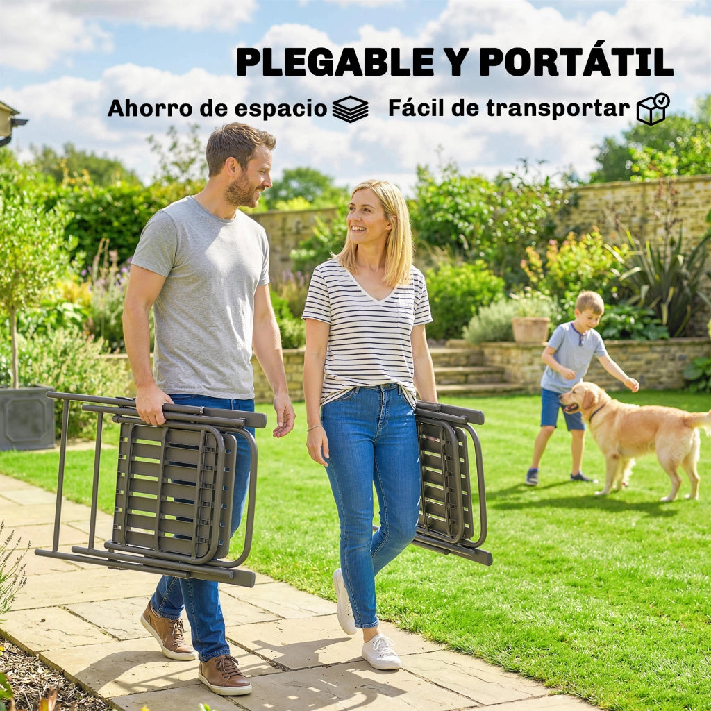 Set di 4 Sedie da Giardino Pieghevoli con Braccioli ¨C zephmum ¨C Marrone 55x63x93 cm
