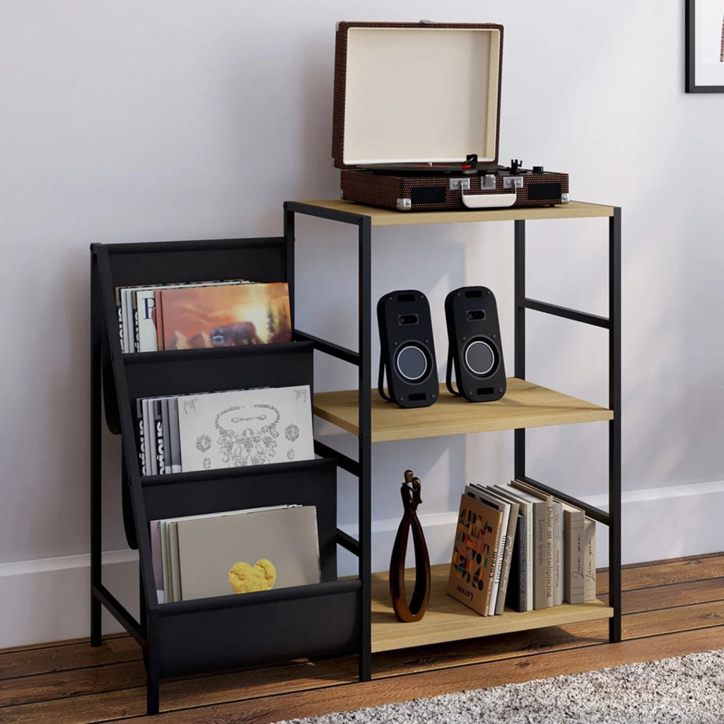 IDMarket - Mobili d'occasione, contenitori con ripiani, porta vinili e giradischi NEVIL design industriale