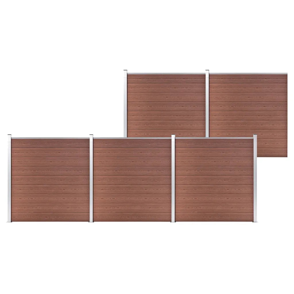 Recinzione da Giardino in WPC 872x186 cm Marrone cod mxl 48265