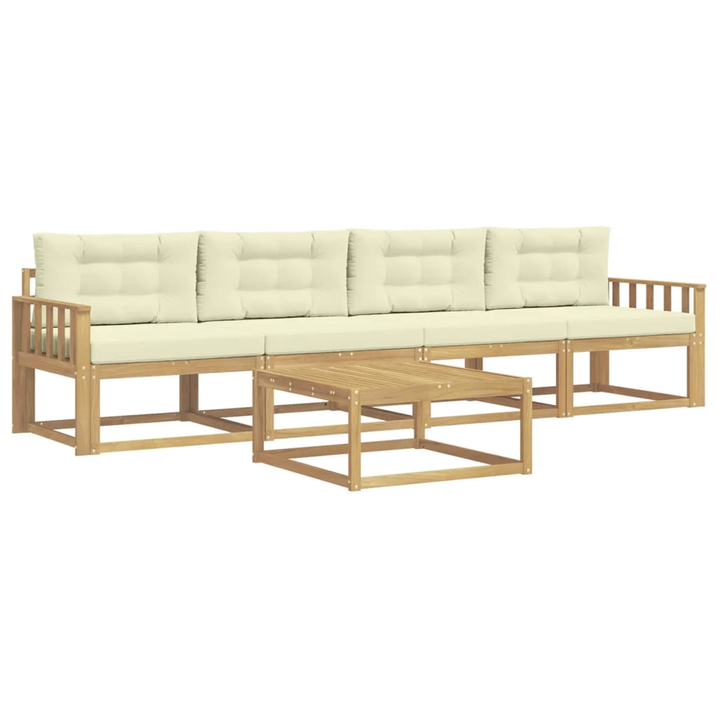 Set di divani da esterno con cuscino 4 pcs Bianco e Crema 3386019