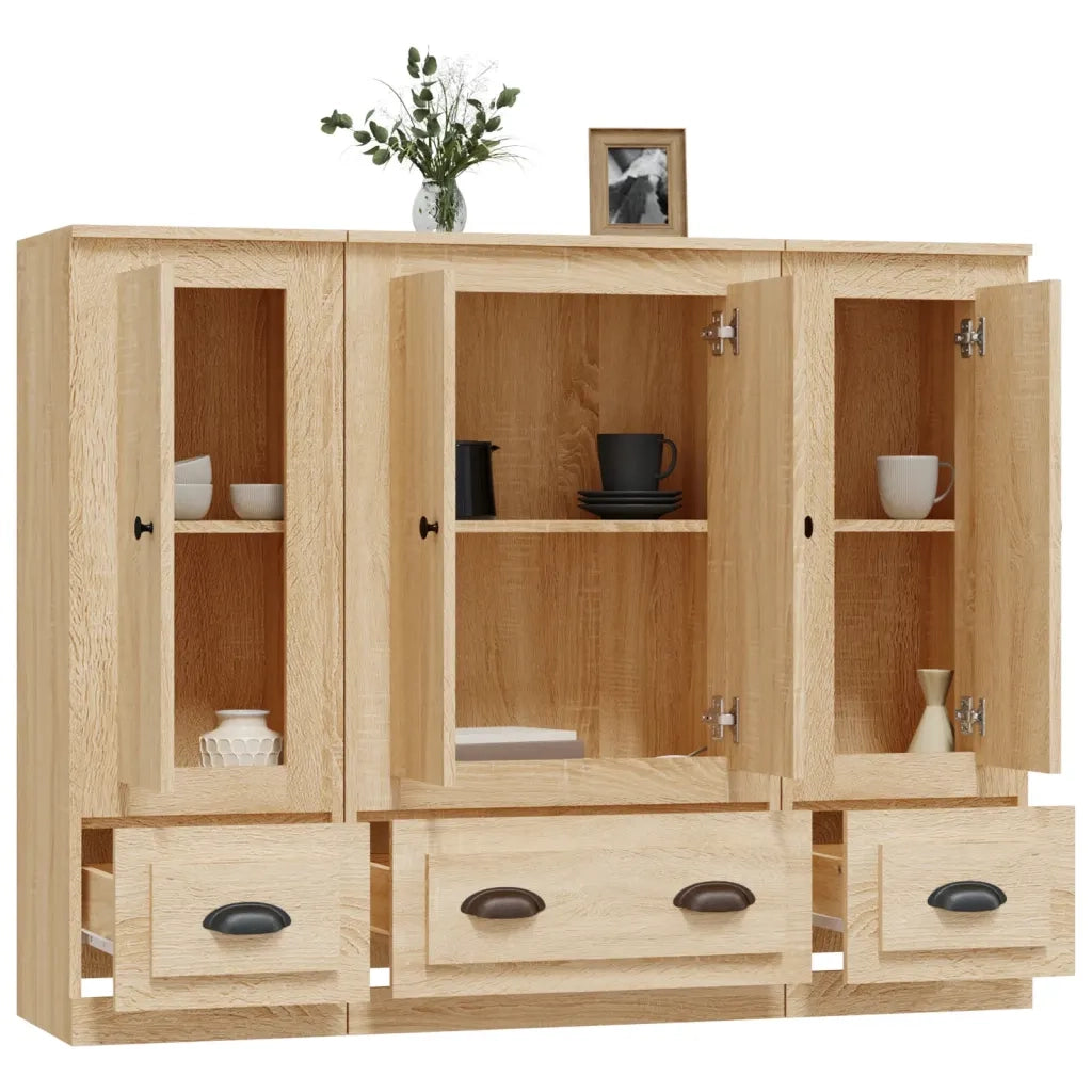 Credenze 3 pz Rovere Sonoma in Legno Multistrato 3185298
