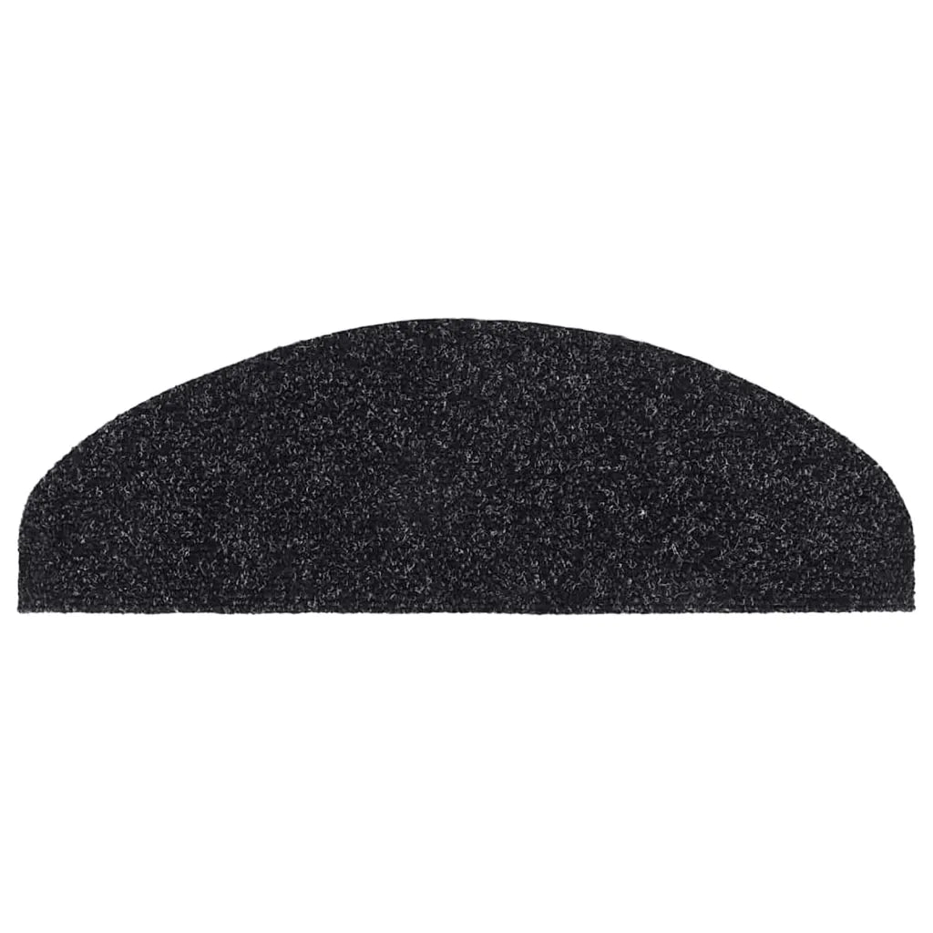 Tappetini per scale autoadesivi 10 pz 65x21x4 cm neri semicircolari grandi 149703