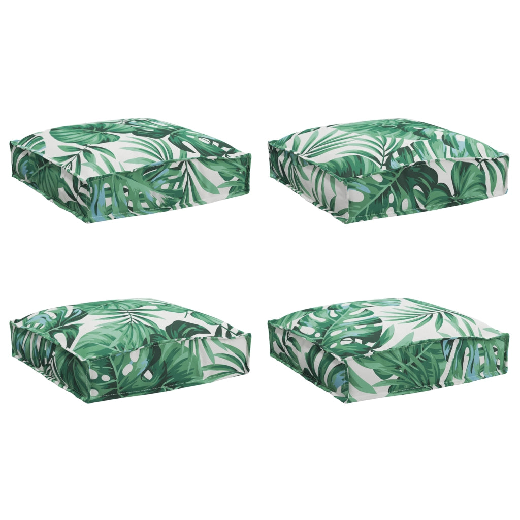 Cuscini per Pallet per Seduta 4 pcs Motivo Foglia 40x40x8 cm Tessuto Oxford