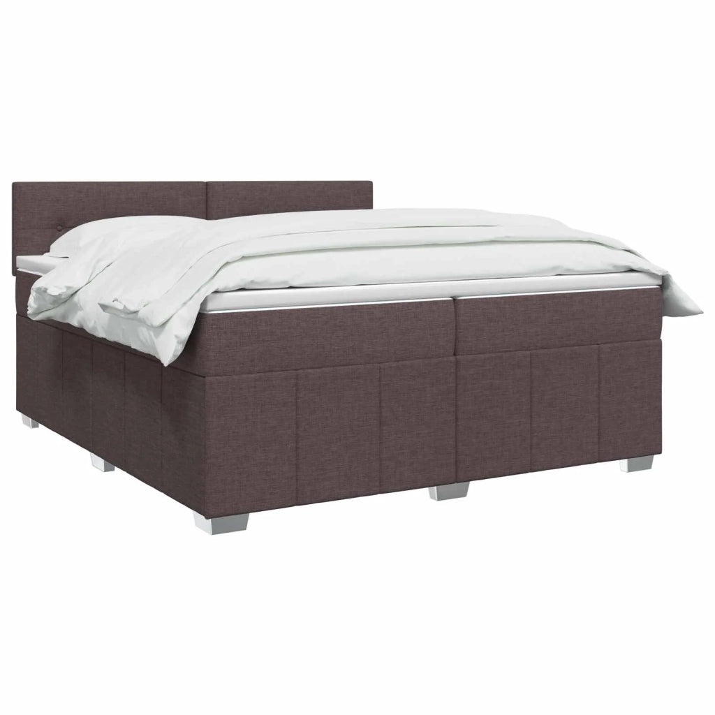 Letto box spring con materasso Marrone Scuro 200 x 200 cm 3451293