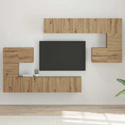 vidaXL Set mobile TV Montaggio a parete 8 pcs rovere artigianale