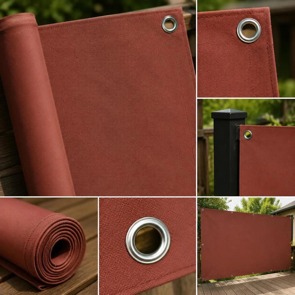 Balcony Privacy Screen, Terracotta Red, 120x300 Cm, Oxford Fabric