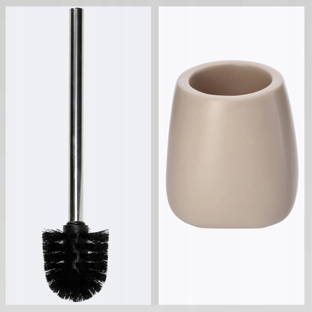 Set di 2 scopini per WC in ceramica beige KADAX