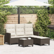 Set Divani da Giardino 3 pz con Cuscini a L Marrone Polyrattan 3328639