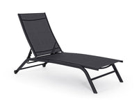 Lettino Prendisole da Giardino con Ruote 63/68x195x101 cm  in Acciaio Raul Antracite