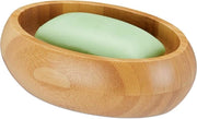 Bacetto di sapone in bambù ovale a specchiatura - impermeabile - dimensioni 45 x 14 x 10 cm - contenitore di sapone naturale per la stanza da bagno